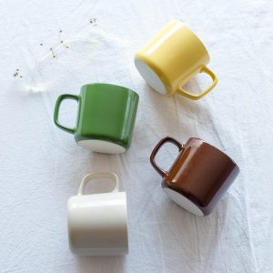 Solid-color minimalist ceramic coffee cup household tea cup milk cup office water cup breakfast cup