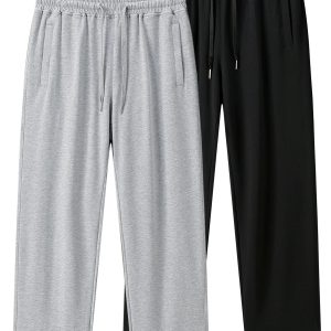 Sweatpants men's summer thin cotton pants men's cross-border European casual pants men's straight loose pants