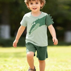 Cartoon short-sleeved T-shirt boys' set