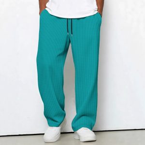 Solid-color stretch pants loose casual sporty straight-leg pants