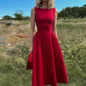 Pure cotton round-neck long-sleeved blouse dress with a simple French elegance style